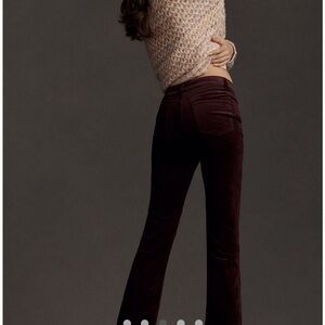 Pilcro Dark Red Velvet Ankle Pants